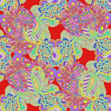 Çizgi film handdrawn el yapımı ve dikiş karalamalar seamless modeli. 