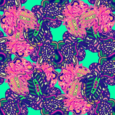 Çizgi film handdrawn el yapımı ve dikiş karalamalar seamless modeli. 