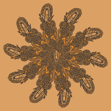 Stil zentangle yeni simetrik mandala sanat doodle ile esinlenerek.. 