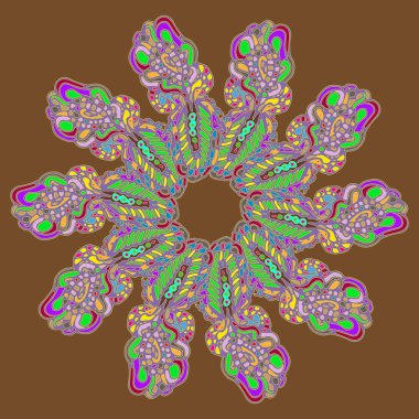 Stil zentangle yeni simetrik mandala sanat doodle ile esinlenerek.. 