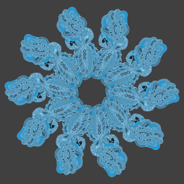 Stil zentangle yeni simetrik mandala sanat doodle ile esinlenerek.. 