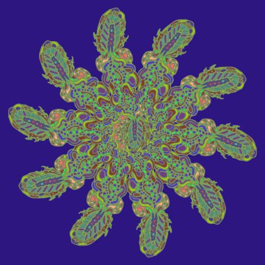 Stil zentangle yeni simetrik mandala sanat doodle ile esinlenerek.. 