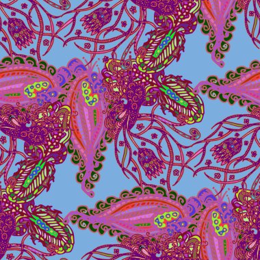 Çizgi film handdrawn el yapımı ve dikiş karalamalar seamless modeli. 