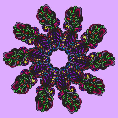 Stil zentangle yeni simetrik mandala sanat doodle ile esinlenerek.. 