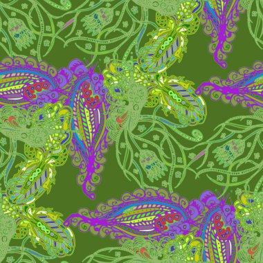 Çizgi film handdrawn el yapımı ve dikiş karalamalar seamless modeli. 