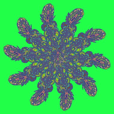 Stil zentangle yeni simetrik mandala sanat doodle ile esinlenerek.. 