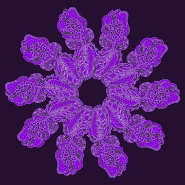 Stil zentangle yeni simetrik mandala sanat doodle ile esinlenerek.. 