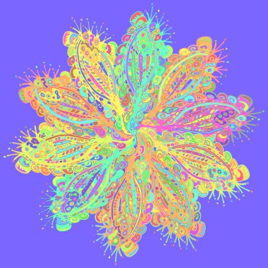 Stil zentangle yeni simetrik mandala sanat doodle ile esinlenerek.. 