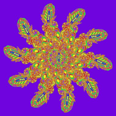 Stil zentangle yeni simetrik mandala sanat doodle ile esinlenerek.. 