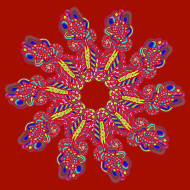 Stil zentangle yeni simetrik mandala sanat doodle ile esinlenerek.. 