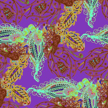 Çizgi film handdrawn el yapımı ve dikiş karalamalar seamless modeli. 