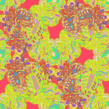 Çizgi film handdrawn el yapımı ve dikiş karalamalar seamless modeli. 