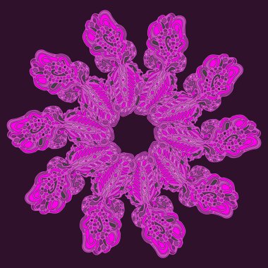 Stil zentangle yeni simetrik mandala sanat doodle ile esinlenerek.. 