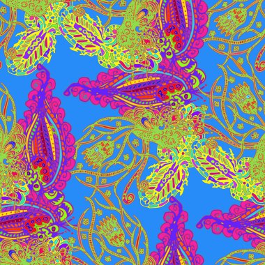 Çizgi film handdrawn el yapımı ve dikiş karalamalar seamless modeli. 