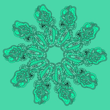 Stil zentangle yeni simetrik mandala sanat doodle ile esinlenerek.. 