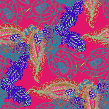 Çizgi film handdrawn el yapımı ve dikiş karalamalar seamless modeli. 