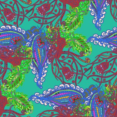 Çizgi film handdrawn el yapımı ve dikiş karalamalar seamless modeli. 