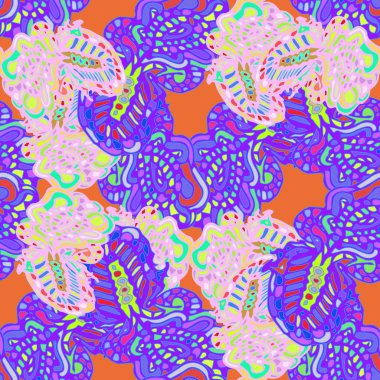 Çizgi film handdrawn el yapımı ve dikiş karalamalar seamless modeli. 