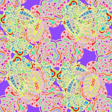 Çizgi film handdrawn el yapımı ve dikiş karalamalar seamless modeli. 