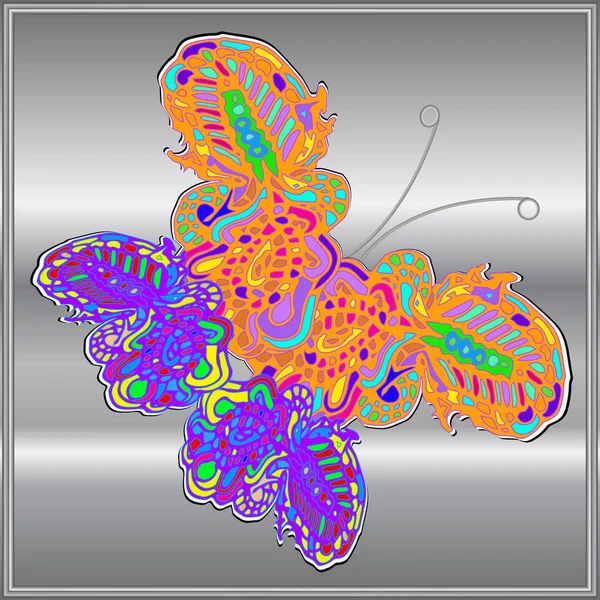 Бабочка Каракули Новый Дизайн Zentangle Вдохновил Искусство — стоковый вектор