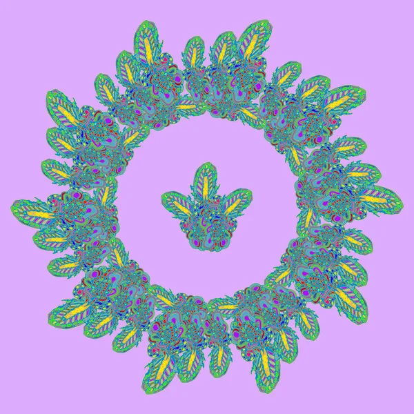 New Symmetrical Mandala Style Zentangle Inspired Art Doodle — Stock Vector