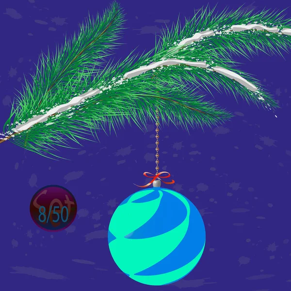 Décoration Boule Arbre Noël Multicolore Avec Ornement — Image vectorielle