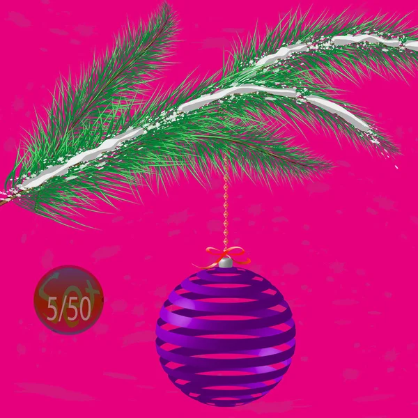 Decoração Bauble Árvore Natal Multicolor Com Ornamento — Vetor de Stock