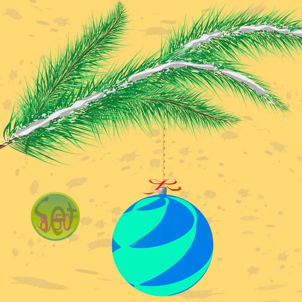 Árbol Navidad Multicolor Bauble Decoración Con Adorno — Vector de stock