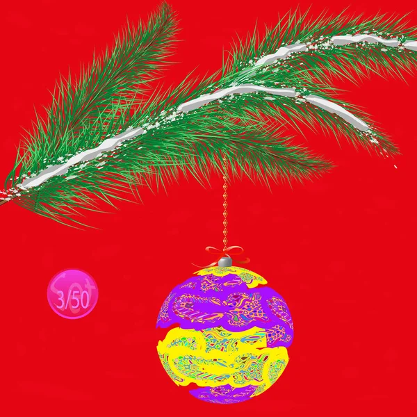 Árbol Navidad Multicolor Bauble Decoración Con Adorno — Archivo Imágenes Vectoriales