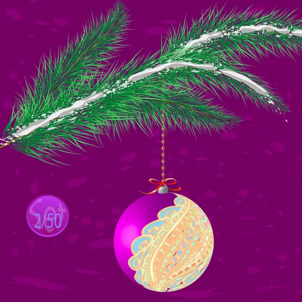 Árbol Navidad Multicolor Bauble Decoración Con Adorno — Archivo Imágenes Vectoriales