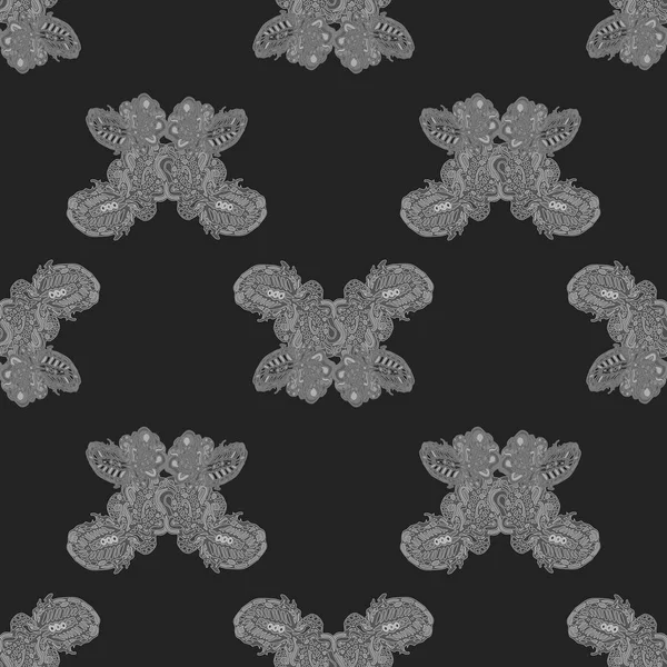 Mariposa Garabato Patrón Sin Costuras Zentangle Arte Inspirado Para Nuevo — Archivo Imágenes Vectoriales