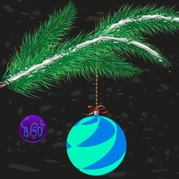 Décoration Boule Arbre Noël Multicolore Avec Ornement — Image vectorielle