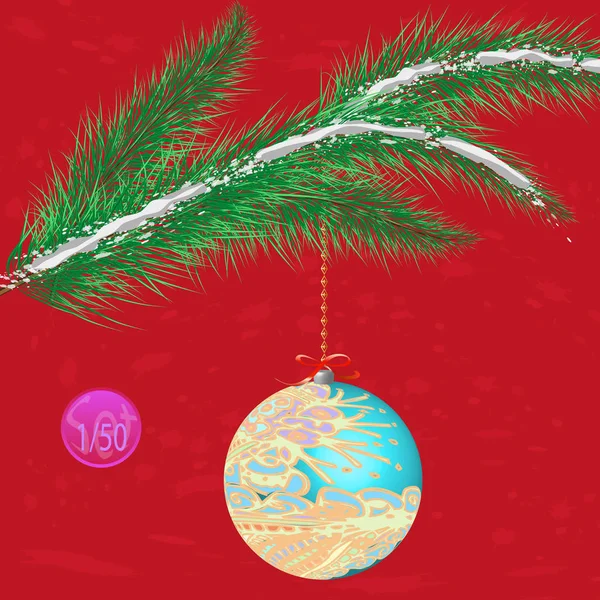 Decoração Bauble Árvore Natal Multicolor Com Ornamento —  Vetores de Stock
