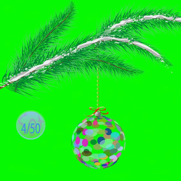 Multicolor Kerstboom Bauble Decoratie Met Ornament — Stockvector