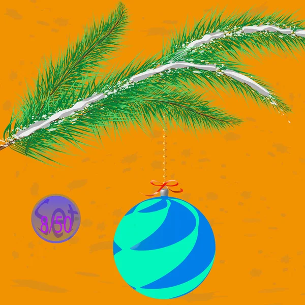 Multicolor Christmas Tree Bauble Decoration Ornament — Stock Vector