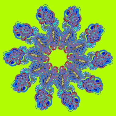 Stil zentangle yeni simetrik mandala sanat doodle ile esinlenerek.. 