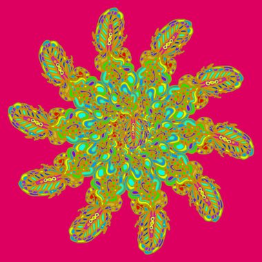 Stil zentangle yeni simetrik mandala sanat doodle ile esinlenerek.. 