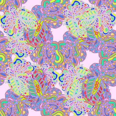 Çizgi film handdrawn el yapımı ve dikiş karalamalar seamless modeli. 