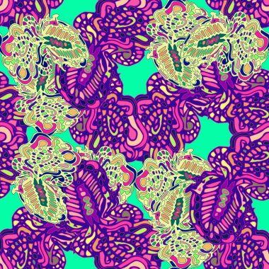 Çizgi film handdrawn el yapımı ve dikiş karalamalar seamless modeli. 