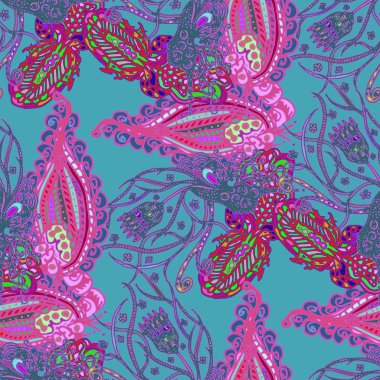 Çizgi film handdrawn el yapımı ve dikiş karalamalar seamless modeli. 