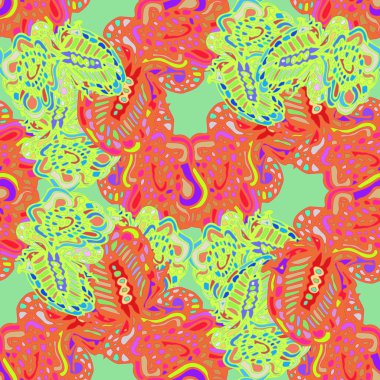 Çizgi film handdrawn el yapımı ve dikiş karalamalar seamless modeli. 