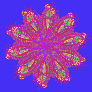 Stil zentangle yeni simetrik mandala sanat doodle ile esinlenerek.. 