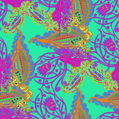 Çizgi film handdrawn el yapımı ve dikiş karalamalar seamless modeli. 