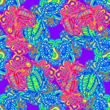 Çizgi film handdrawn el yapımı ve dikiş karalamalar seamless modeli. 