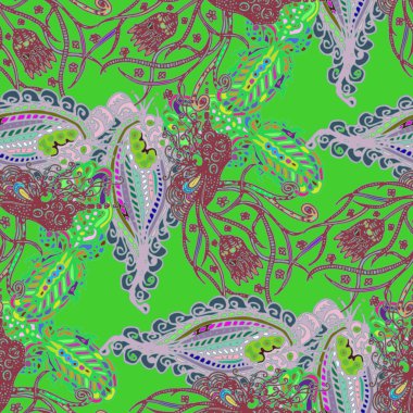 Çizgi film handdrawn el yapımı ve dikiş karalamalar seamless modeli. 