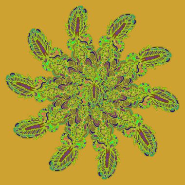 Stil zentangle yeni simetrik mandala sanat doodle ile esinlenerek.. 