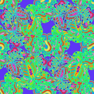 Çizgi film handdrawn el yapımı ve dikiş karalamalar seamless modeli. 