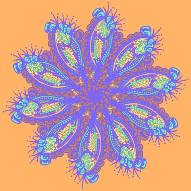 Stil zentangle yeni simetrik mandala sanat doodle ile esinlenerek.. 