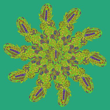 Stil zentangle yeni simetrik mandala sanat doodle ile esinlenerek.. 