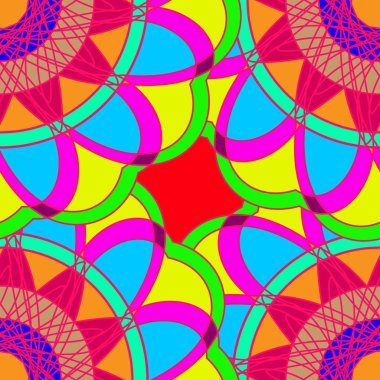 Geometrik fractal mandala Dikişsiz desen arka plan veya tasarım çalışması.